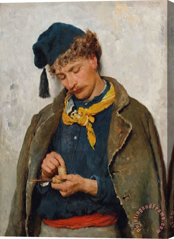 Eugen von Blaas A Soldier, 1884 Stretched Canvas Painting / Canvas Art