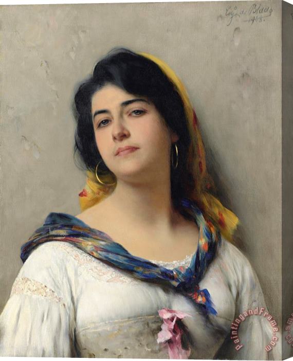 Eugen von Blaas A Young Beauty Stretched Canvas Painting / Canvas Art
