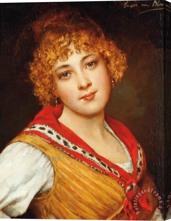 Eugen von Blaas A Young Venetian Beauty Stretched Canvas Print / Canvas Art