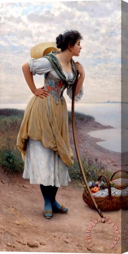 Eugen von Blaas Awaiting The Return, 1895 Stretched Canvas Painting / Canvas Art