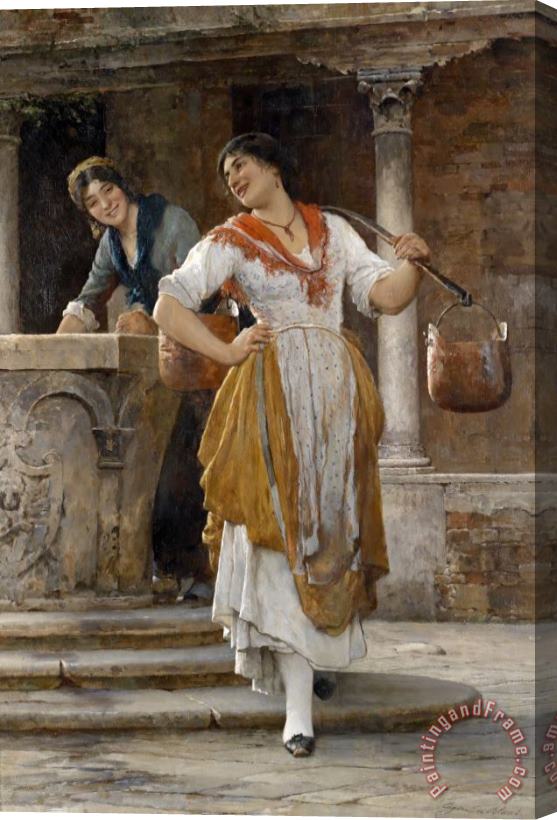 Eugen von Blaas Die Wassertragerin, 1887 Stretched Canvas Painting / Canvas Art