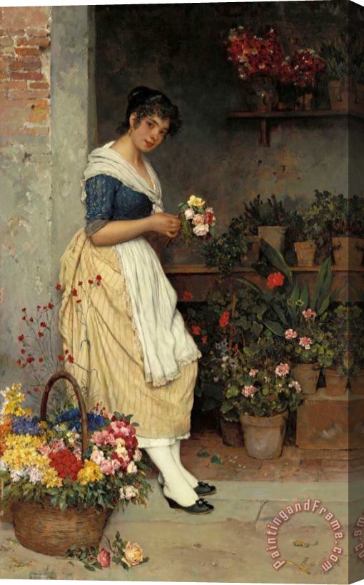 Eugen von Blaas The Fairest Rose Stretched Canvas Painting / Canvas Art