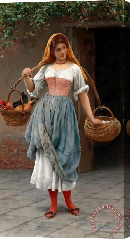 Eugen von Blaas Venezianerin Am Weg Zum Markt, 1899 Stretched Canvas Painting / Canvas Art