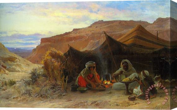 Eugene Alexis Girardet Bedouins in The Desert Stretched Canvas Painting / Canvas Art