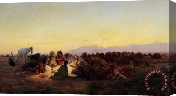 Eugene Alexis Girardet The Encampment Stretched Canvas Painting / Canvas Art