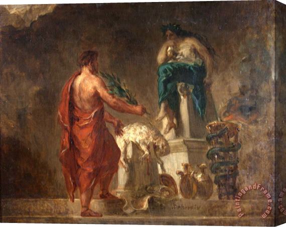 Eugene Delacroix Lycurgus Consulting The Pythia Stretched Canvas Painting / Canvas Art