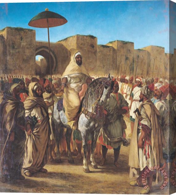 Eugene Delacroix Muley Abd Ar Rhaman (1789 1859), The Sultan of Morocco, Leaving His Palace of Meknes with His Entourage, March 1832 Stretched Canvas Print / Canvas Art