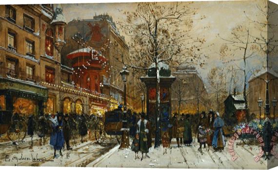 Eugene Galien-Laloue The Moulin Rouge Paris Stretched Canvas Painting / Canvas Art