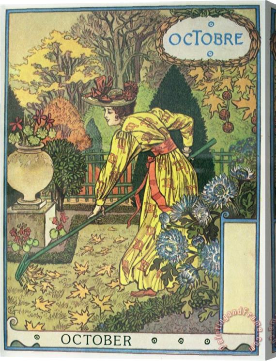 Eugene Grasset October Stretched Canvas Painting / Canvas Art