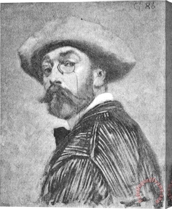 Eugene Grasset Self Portrait Stretched Canvas Print / Canvas Art