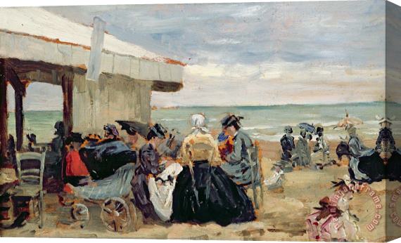 Eugene Louis Boudin A Beach Scene Stretched Canvas Print / Canvas Art