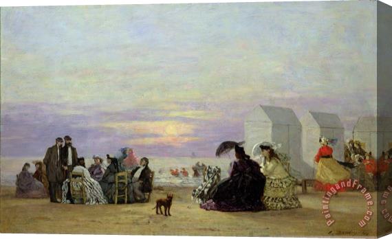 Eugene Louis Boudin Beach Scene Stretched Canvas Print / Canvas Art