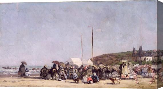 Eugene Louis Boudin The Beach at Trouville Stretched Canvas Print / Canvas Art