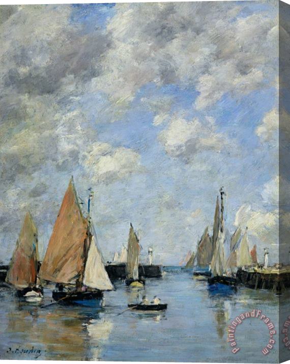 Eugene Louis Boudin The Jetty at High Tide Stretched Canvas Print / Canvas Art