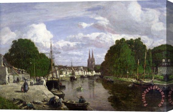 Eugene Louis Boudin The Port at Quimper Stretched Canvas Painting / Canvas Art