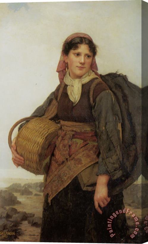 Eugenie Marie Salanson The Fishergirl Stretched Canvas Painting / Canvas Art
