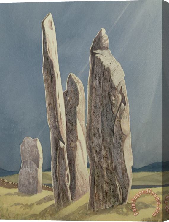 Evangeline Dickson Tall Stones Of Callanish Isle Of Lewis Stretched Canvas Painting / Canvas Art