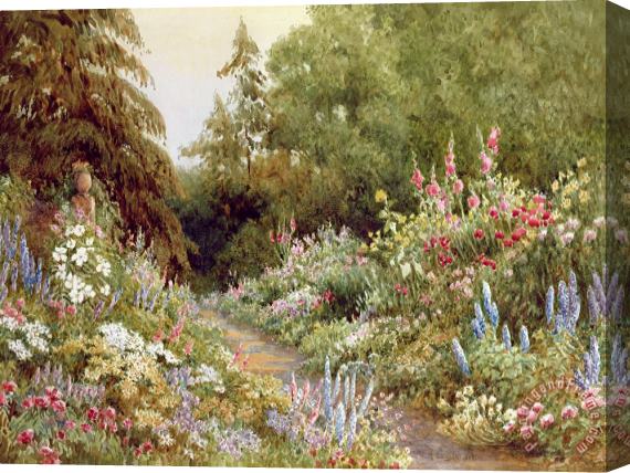 Evelyn L Engleheart Herbaceous Border Stretched Canvas Print / Canvas Art
