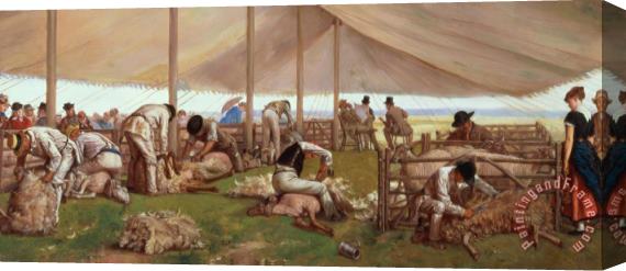 Eyre Crowe  The Sheep Shearing Match Stretched Canvas Print / Canvas Art