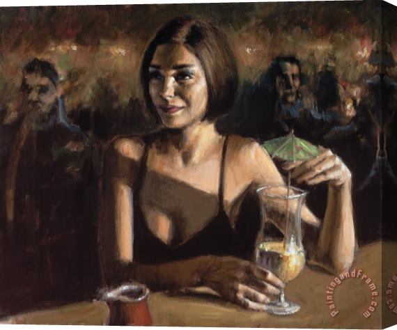 Fabian Perez Cocktail in Maui Stretched Canvas Print / Canvas Art