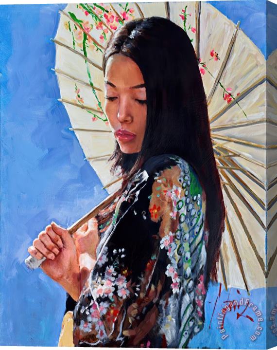Fabian Perez Geisha Blue Sky III Stretched Canvas Painting / Canvas Art