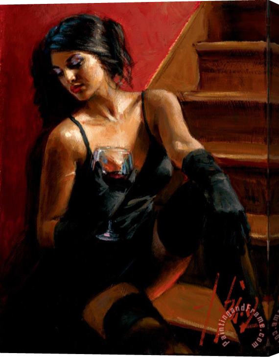 Fabian Perez Glass And Gloves Stretched Canvas Print / Canvas Art