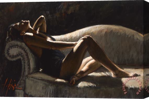 Fabian Perez Paola on The Couch Stretched Canvas Painting / Canvas Art