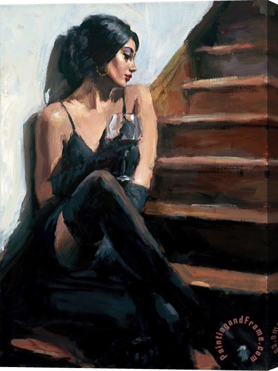 Fabian Perez Saba on The Stairs V White Wall Stretched Canvas Painting / Canvas Art
