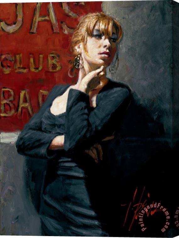 Fabian Perez Sandra by The Red Sign Stretched Canvas Painting / Canvas Art