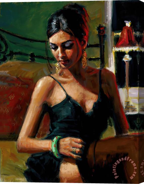 Fabian Perez Tess on Bed Stretched Canvas Painting / Canvas Art