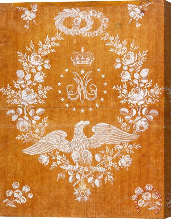 Fabrique De St. Ruf Embroidery Design Commemorating The Marriage of Napoleon I And Marie Louise Stretched Canvas Print / Canvas Art
