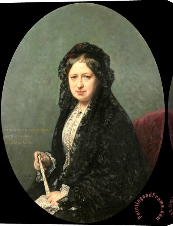 Federico de Madrazo Maria Encarnacion Cueto De Saavedra, Duchess of Rivas Stretched Canvas Painting / Canvas Art