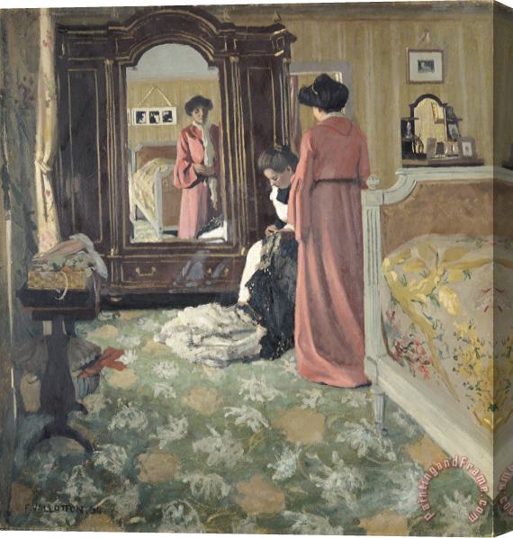 Felix Edouard Vallotton Interior Stretched Canvas Print / Canvas Art