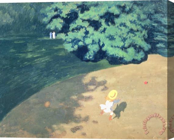 Felix Edouard Vallotton The Balloon or Corner of a Park with a Child Playing with a Balloon Stretched Canvas Print / Canvas Art