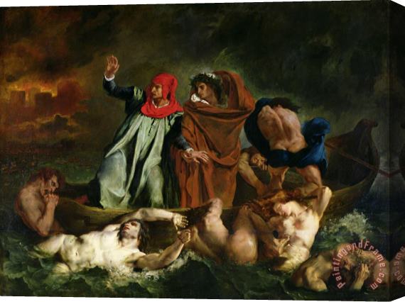 Ferdinand Victor Eugene Delacroix Dante and Virgil in the Underworld Stretched Canvas Painting / Canvas Art