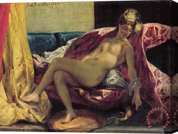 Ferdinand Victor Eugene Delacroix Reclining Odalisque Stretched Canvas Painting / Canvas Art