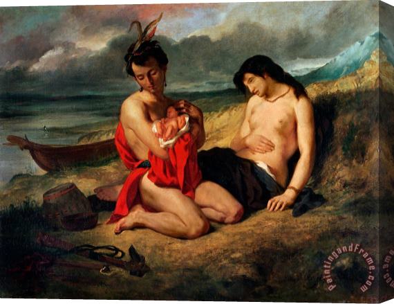 Ferdinand Victor Eugene Delacroix The Natchez Stretched Canvas Print / Canvas Art