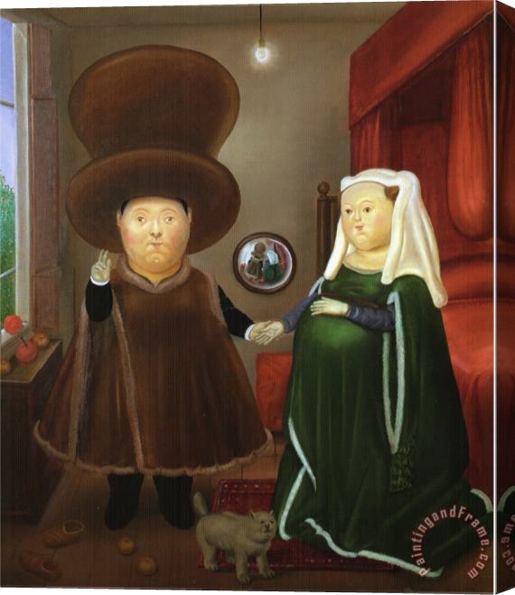 fernando botero After The Arnolfini Van Eyck 2 Stretched Canvas Painting / Canvas Art