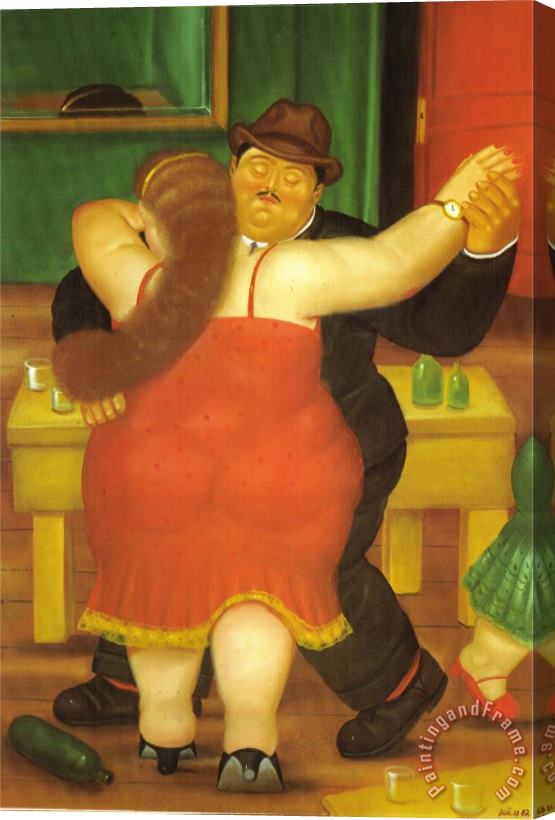 fernando botero Couple Dancing Stretched Canvas Print / Canvas Art