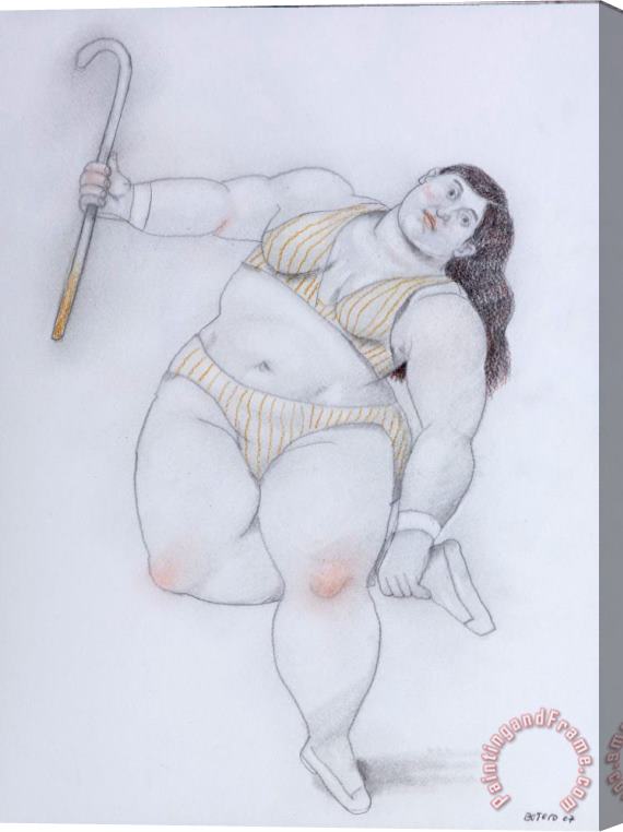 Fernando Botero Dancer with a Cane, 2007 Stretched Canvas Print / Canvas Art