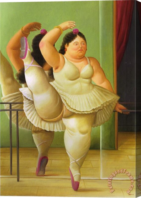 fernando botero Dancers at The Bar Stretched Canvas Print / Canvas Art