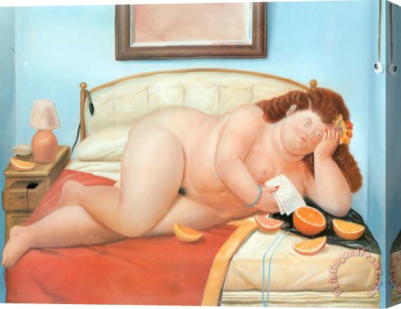 fernando botero Letter Stretched Canvas Print / Canvas Art