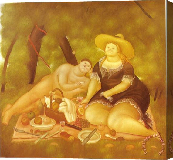 fernando botero Luncheon on The Grass Stretched Canvas Print / Canvas Art