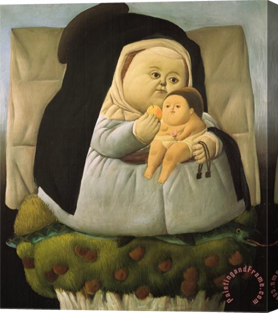 fernando botero Madonna with Child Stretched Canvas Painting / Canvas Art