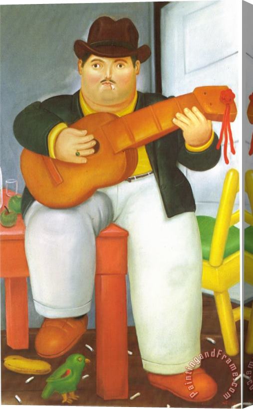 fernando botero Man with a Guitar Stretched Canvas Print / Canvas Art
