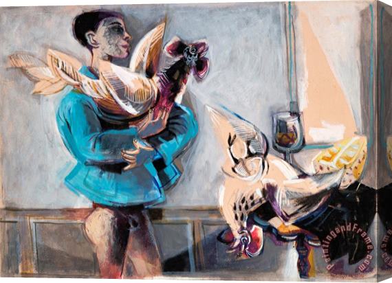Fernando Botero Muchacho Con Un Gallo (boy And Rooster), 1956 Stretched Canvas Print / Canvas Art