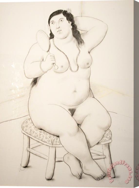 Fernando Botero Mujer Con Espejo, 2011 Stretched Canvas Print / Canvas Art