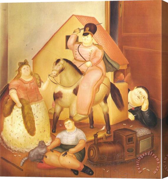 fernando botero Room with Children S Games Stretched Canvas Painting / Canvas Art