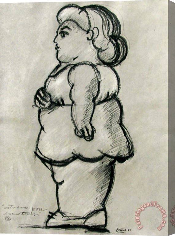 Fernando Botero Sin Titulo, 1980 Stretched Canvas Painting / Canvas Art