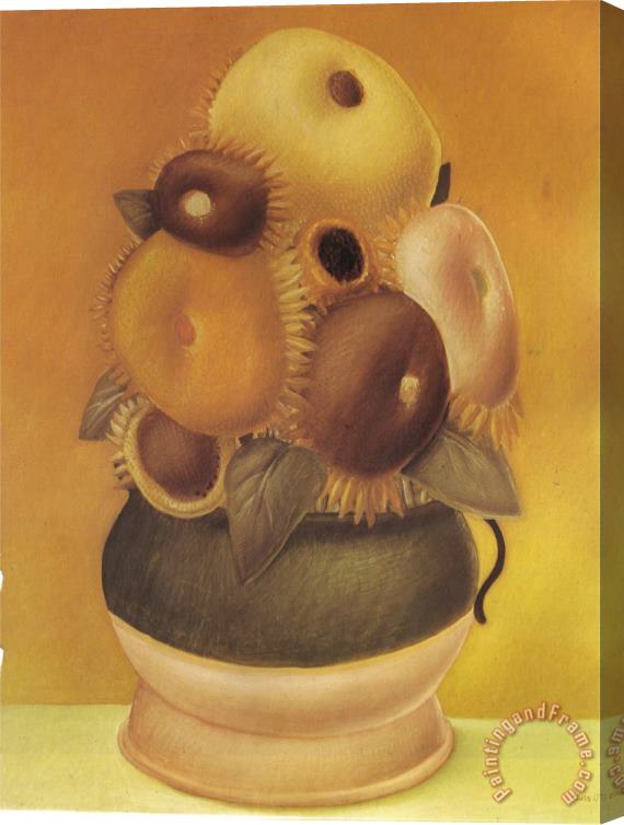 fernando botero Sunflowers Stretched Canvas Painting / Canvas Art